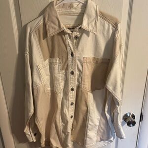 We The Free Two-Tone Cream and Tan Jacket